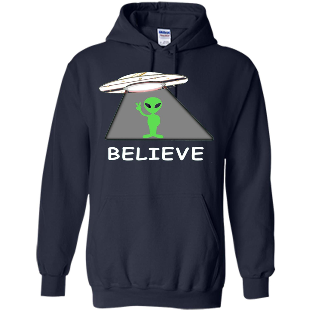 I Believe Alien T-shirt New Cool UFO T-shirt Navy