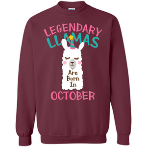 Legendary Llamas Are Born In October T-shirt