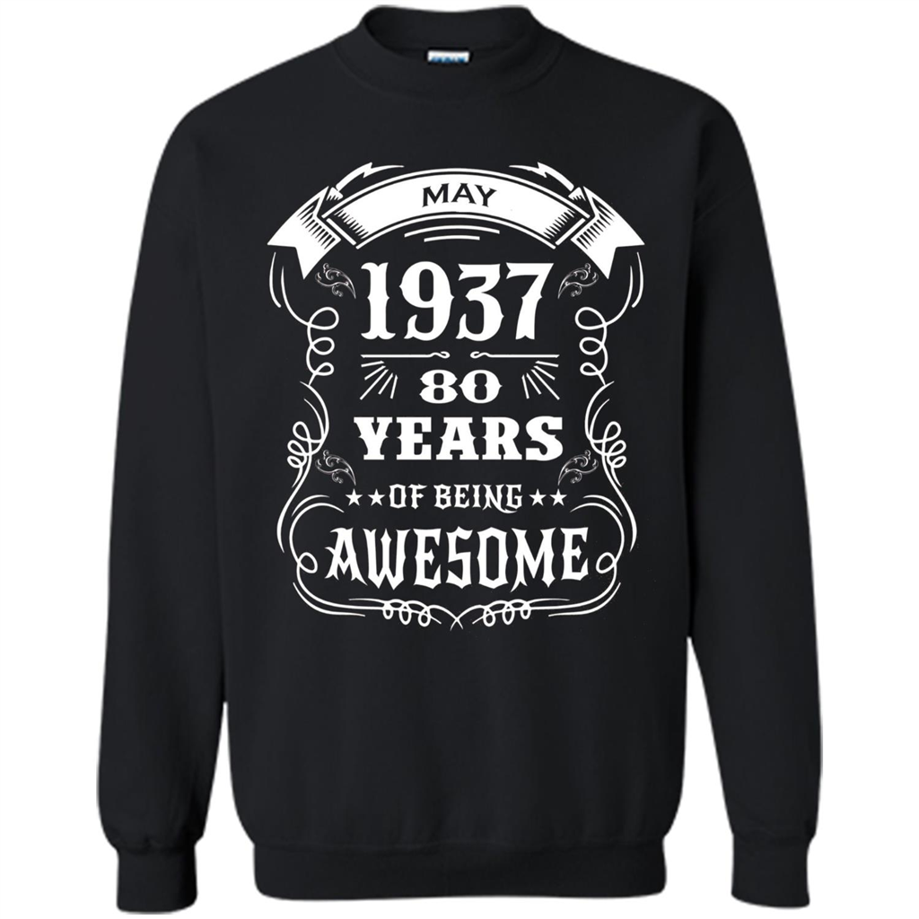 Born In May 1937 80 Years Of Being Awesome T-shirt Gold