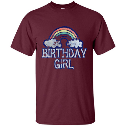 Birthday Girl Rainbow T-shirt Maroon