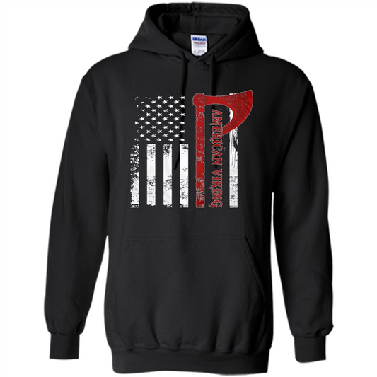 American Viking Flag Shirt Patriotic American T-shirt Black