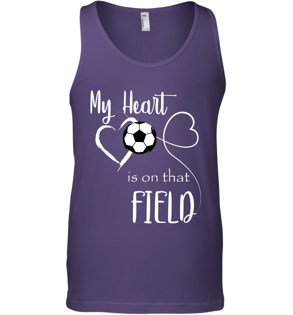 My Heart Is On That Field Soccer Shirt Tank Top Tank Top Purple