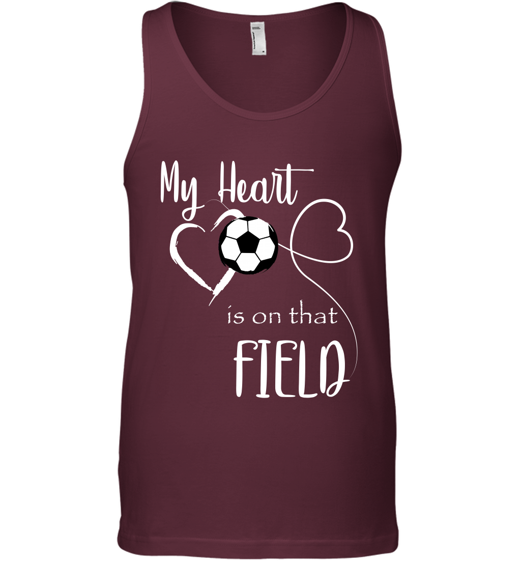 My Heart Is On That Field Soccer Shirt Tank Top Tank Top Maroon