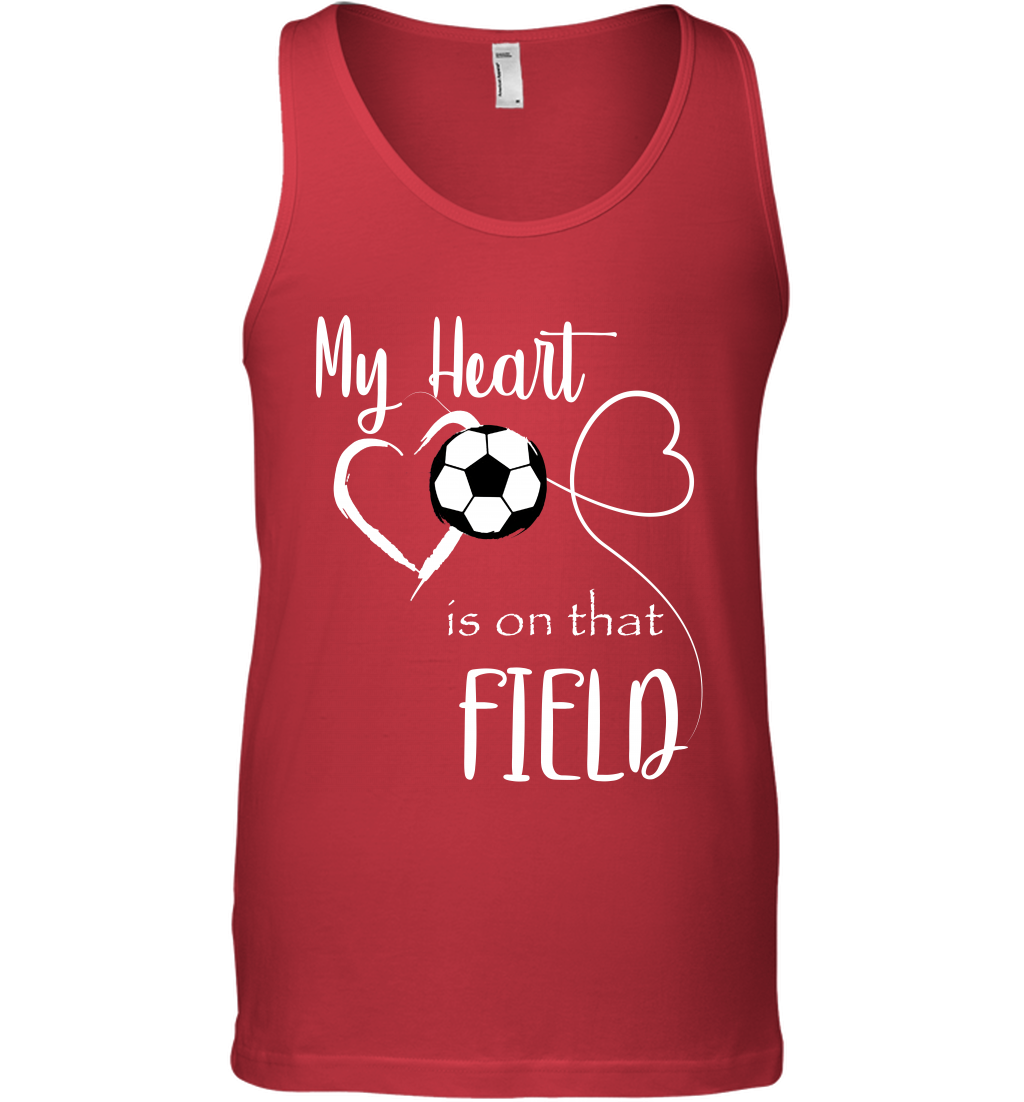 My Heart Is On That Field Soccer Shirt Tank Top Tank Top Red