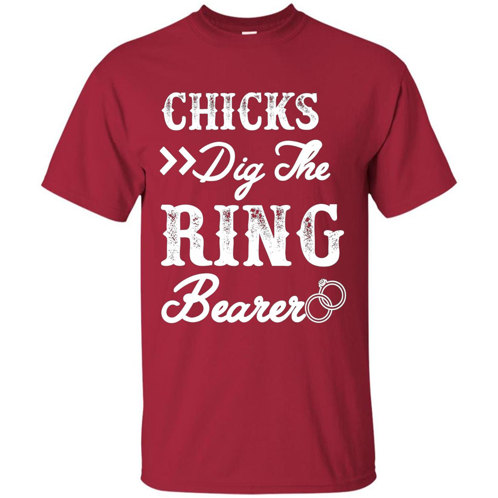Ring Bearer T-shirt Chicks Dig The Ring Bearer Cardinal