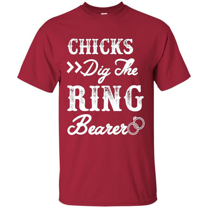 Ring Bearer T-shirt Chicks Dig The Ring Bearer Cardinal
