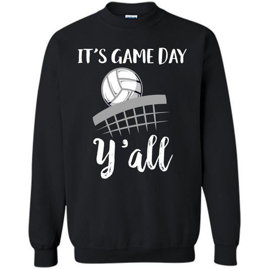 Volleyball Lovers T-shirt It's Game Day Y'all Tshirt Black