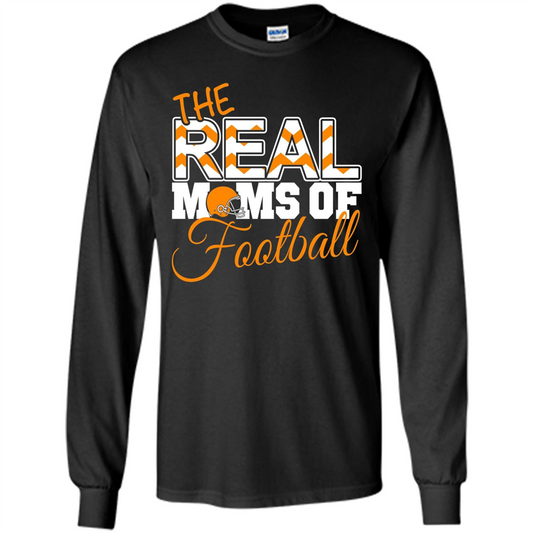 Real Moms of Football T-shirt Orange Football Mom T-Shirt Black