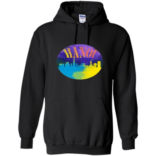 Love Vietnam T-shirt Hanoi Skyline Horizon Sunset Black
