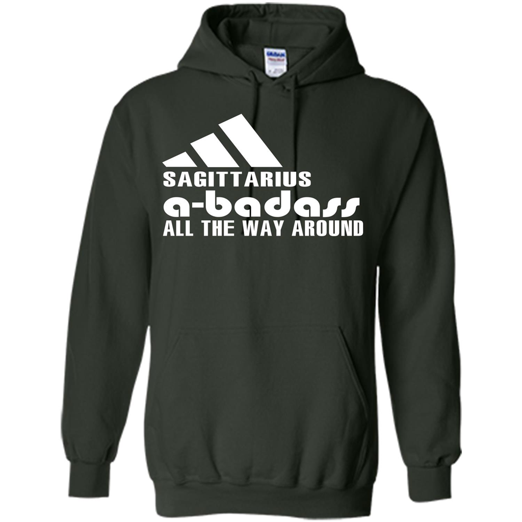 Sagittarius A-Badass All The Way Around T-shirt Forest Green