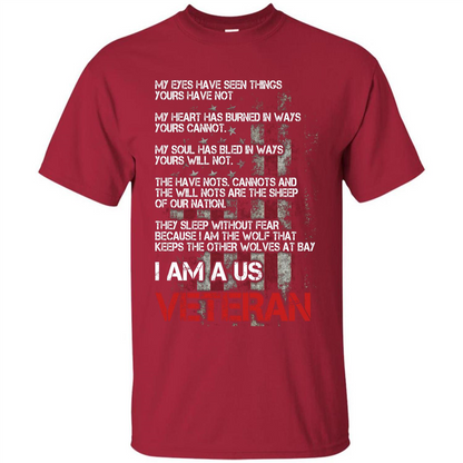 Military T-shirt I Am A Us Veteran T-shirt Cardinal