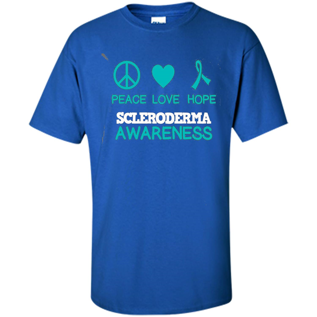 Scleroderma Awareness Ribbon Support T-shirt Peace Love Hope T-shirt Royal