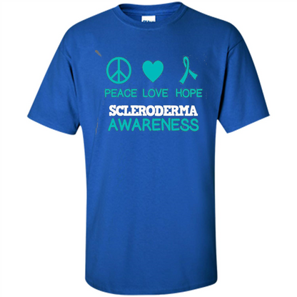 Scleroderma Awareness Ribbon Support T-shirt Peace Love Hope T-shirt Royal
