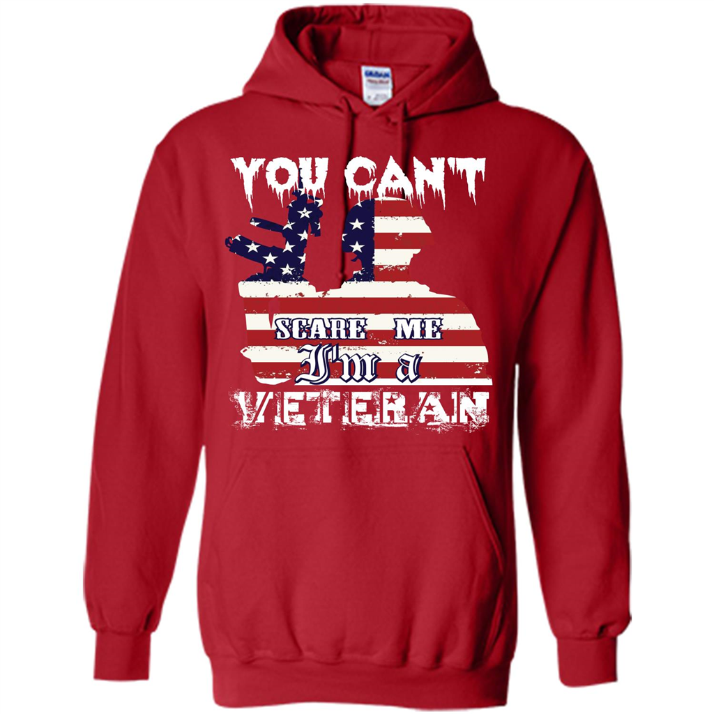 Military T-shirt You Can't Scare Me I'm A Veteran Red