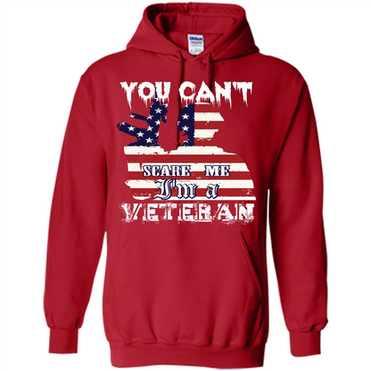 Military T-shirt You Can't Scare Me I'm A Veteran Red