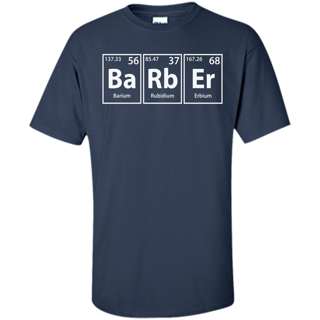 Barber (Ba-Rb-Er) Funny Elements Spelling T-Shirt Navy