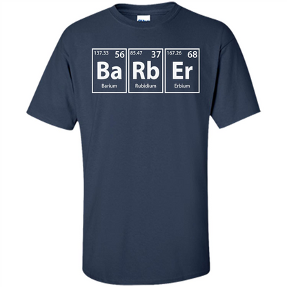 Barber (Ba-Rb-Er) Funny Elements Spelling T-Shirt Navy