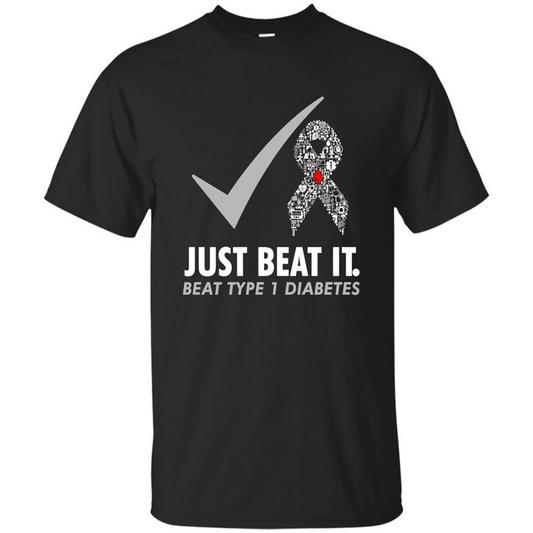 Just Beat It T-shirt Beat Type 1 Diabetes Black