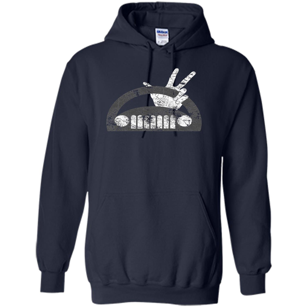 The Jeep Wave You Get It or You Don't Distressed T-Shirt Navy