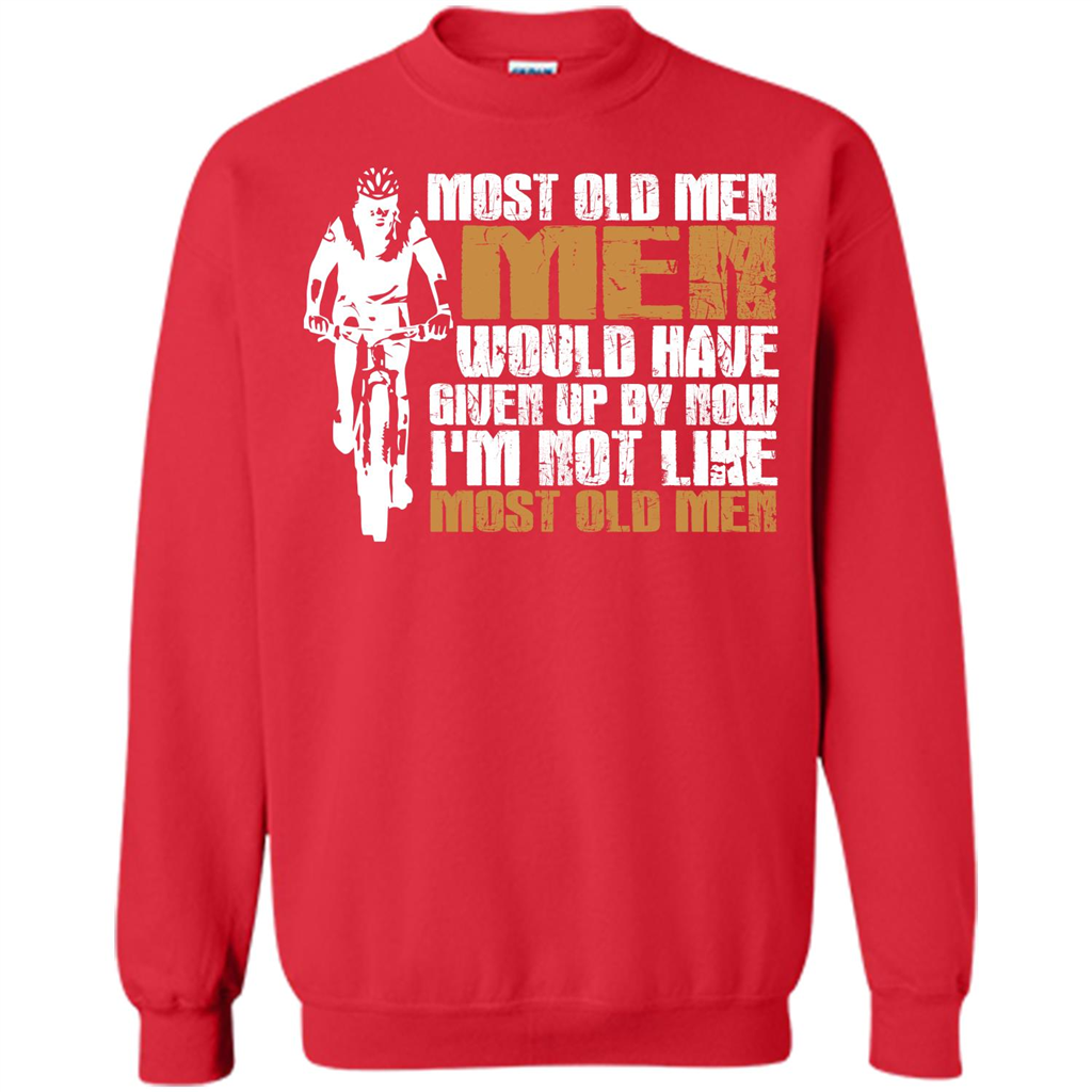 Bicycle Man T-shirt Most Old Men Would Have Given Up By Now I'm Not Like Most Old Men Red