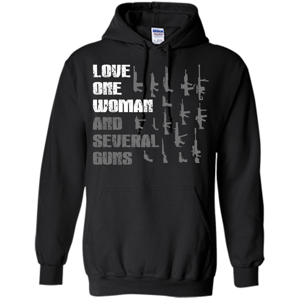Gun T-shirt Love One Woman And Several Guns T-shirt Black