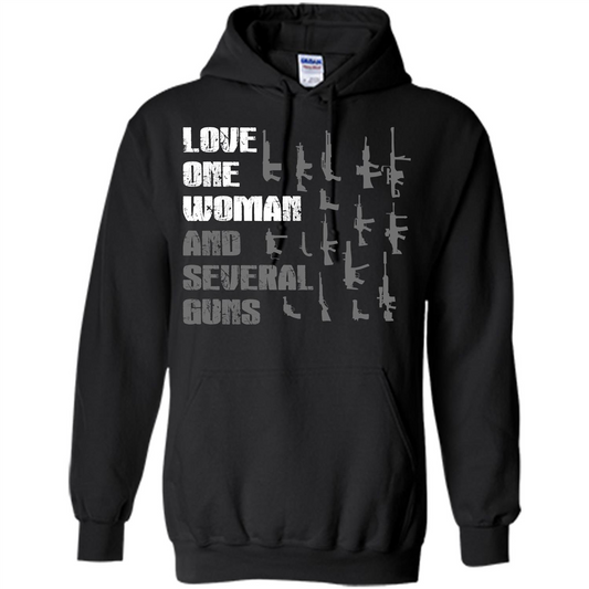 Gun T-shirt Love One Woman And Several Guns T-shirt Black