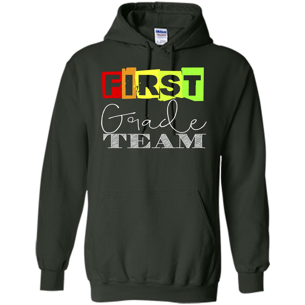 First Grade Team T-shirt School Day T-shirt Forest Green