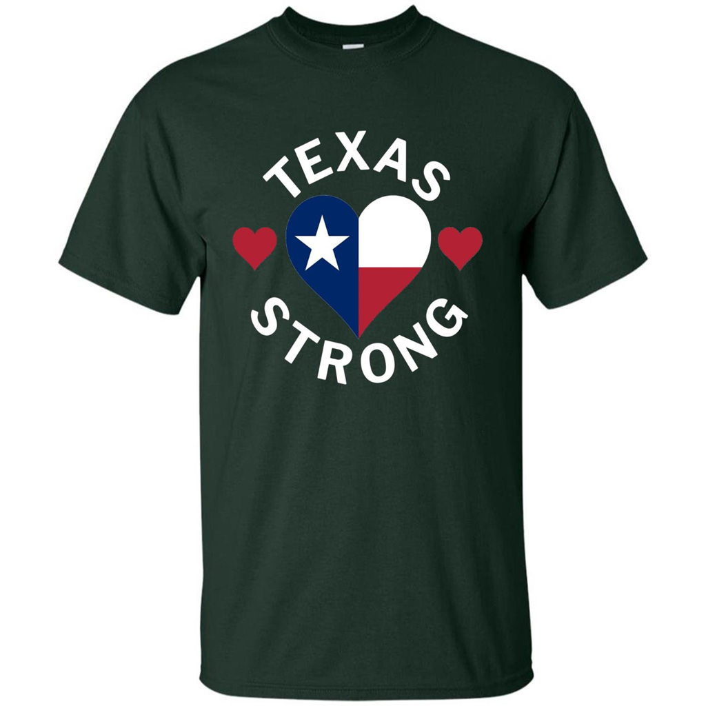 Texas Strong Hurricane Harvey Heart 2017 T-shirt Forest Green