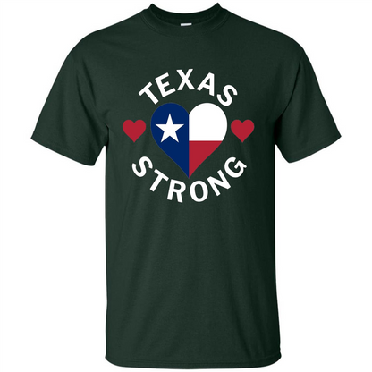 Texas Strong Hurricane Harvey Heart 2017 T-shirt Forest Green