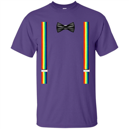 Suspenders And Bowtie Clown Costume T-shirt Purple