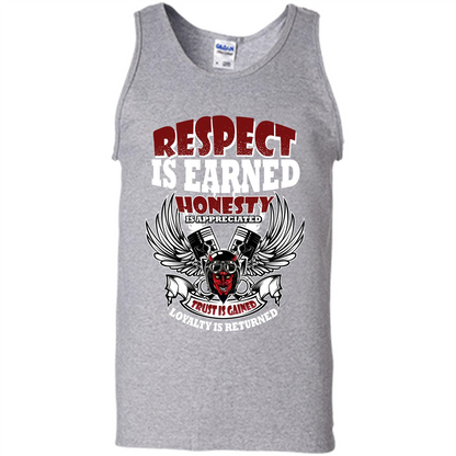 Motor T-shirt Trust Is Gained Loyalty Is Returned Sport Grey