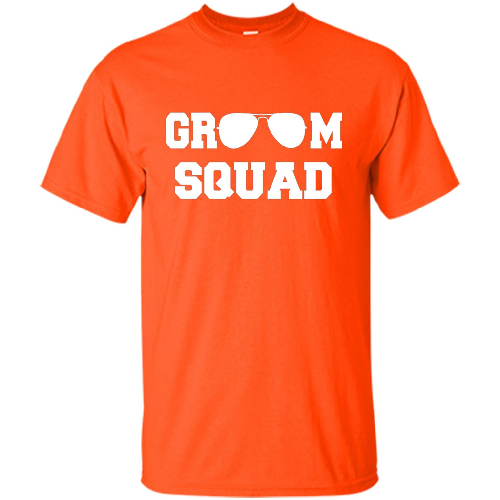 Cool Groom Squad T-Shirt Wedding Party Gift Shirt Orange