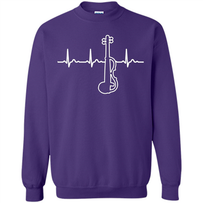 Electric Violin Heartbeat T-Shirt Special Instrument T-shirt Purple