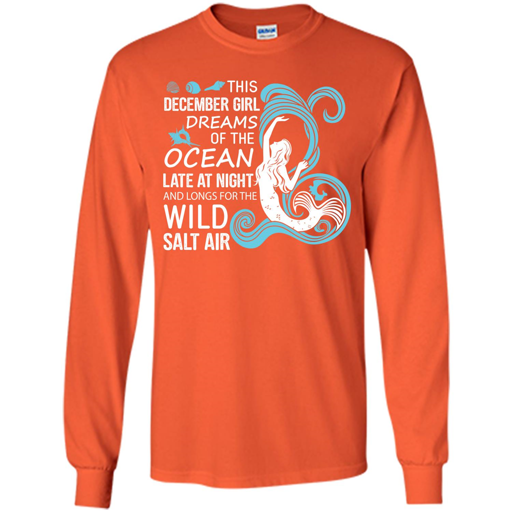 This December Girl Dreams Of The Ocean Late At Night T-shirt Orange