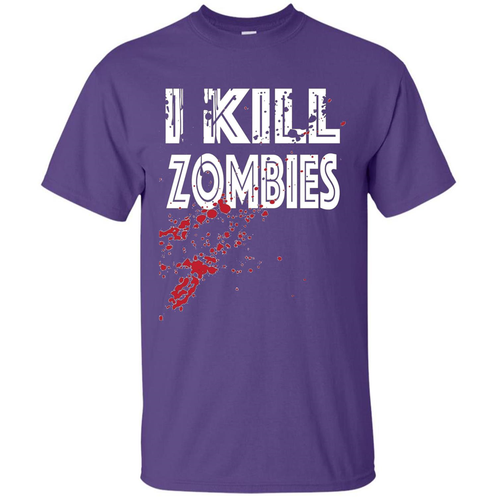 I Kill Zombies T-shirt Costume For Halloween Gift T-shirt Purple