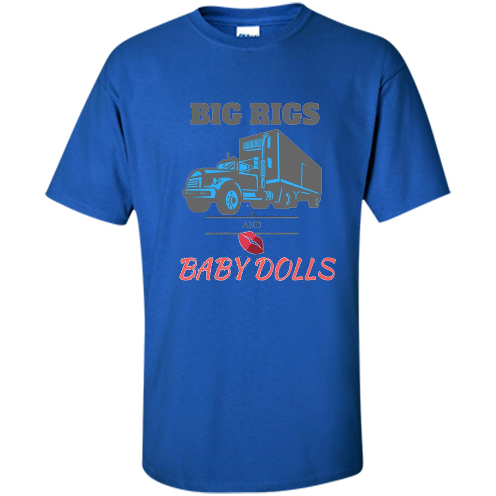 Trucker T-shirt Big Rigs And Baby Dolls Royal