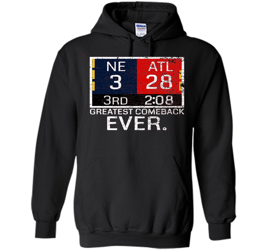 New England 3 - Atlanta 28 T-shirt - Greatest Comeback Ever T-shirt Black