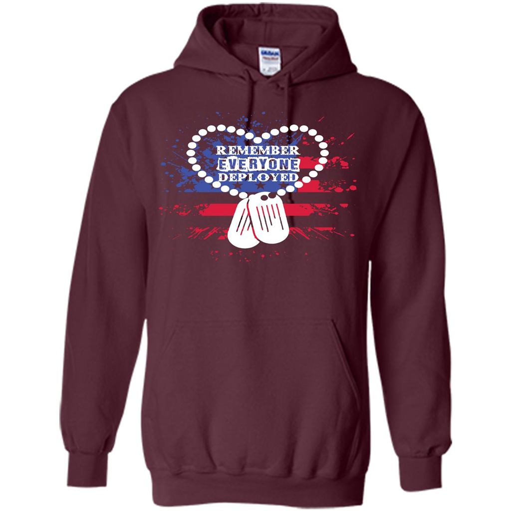 Military T-shirt RED Remember Everyone Deployed Maroon