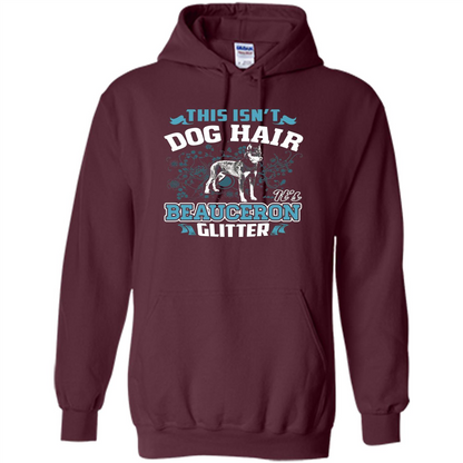 Beauceron Glitter T-shirt This Is Not Dog Hair Maroon