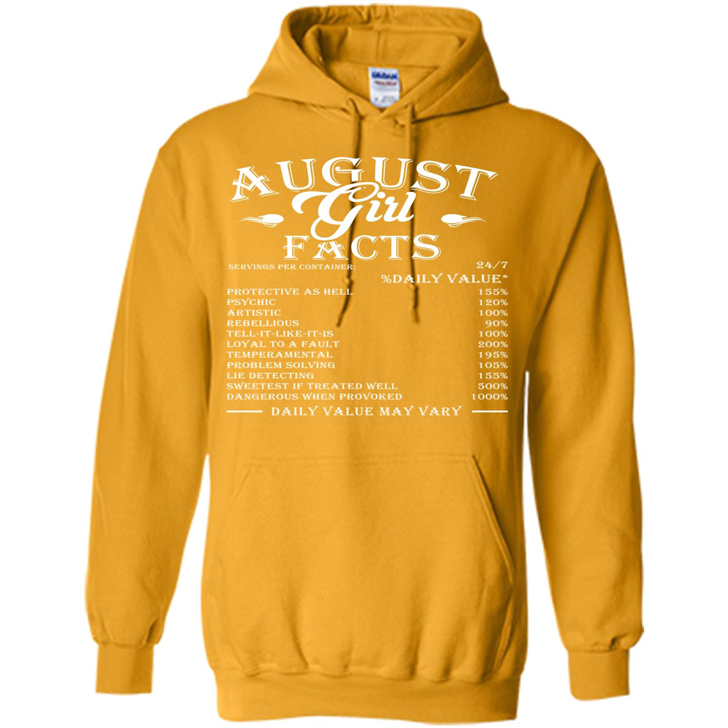 August Girl Facts T-shirt Gold