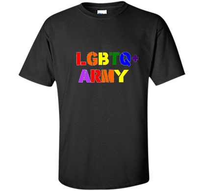 LGBTQ+ Army T-Shirt cool shirt Black