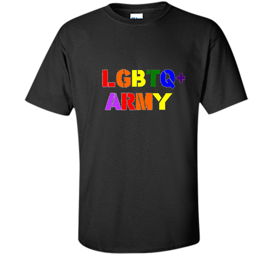 LGBTQ+ Army T-Shirt cool shirt Black