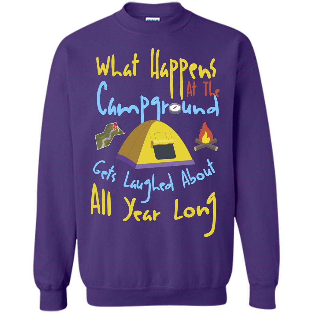 Camping T-shirtWhat Happens At The Campground T-shirt Orange