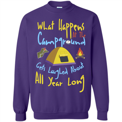 Camping T-shirtWhat Happens At The Campground T-shirt Orange