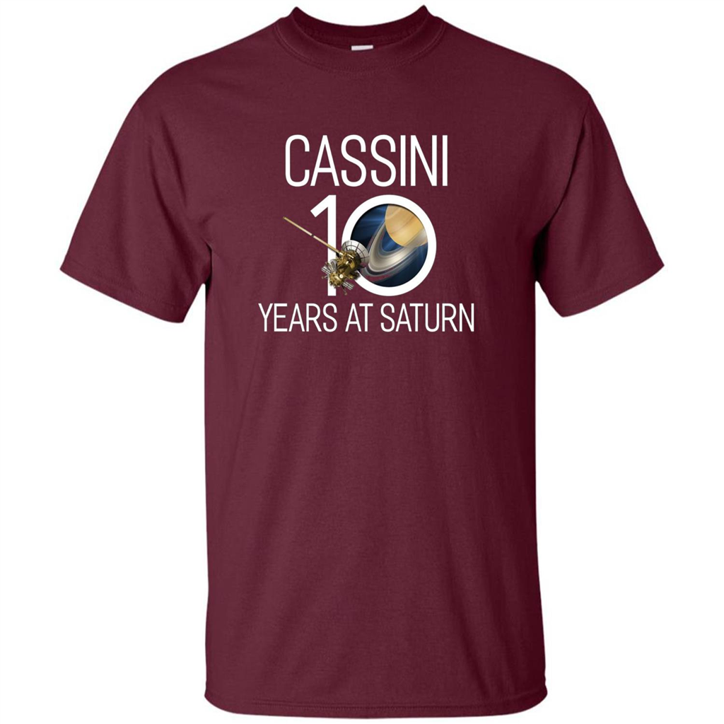 Cassini 10 Years at Saturn T-shirt Maroon