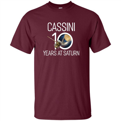 Cassini 10 Years at Saturn T-shirt Maroon