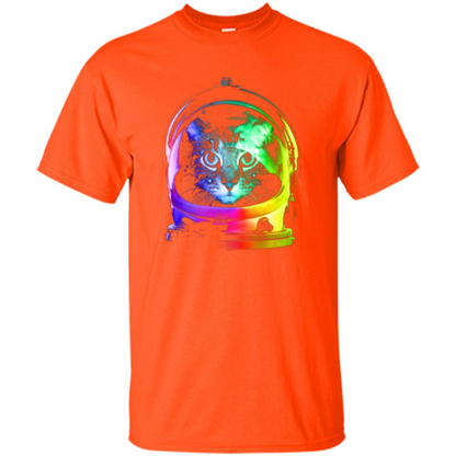 Astronaut Cat T-shirt Orange