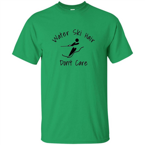 Water Ski Messy Hair Don't Care T-shirt