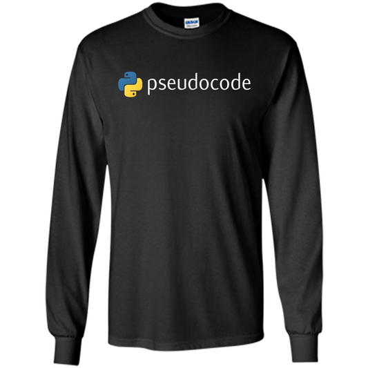 Funny Python Programming Pseudocode T-shirt Black