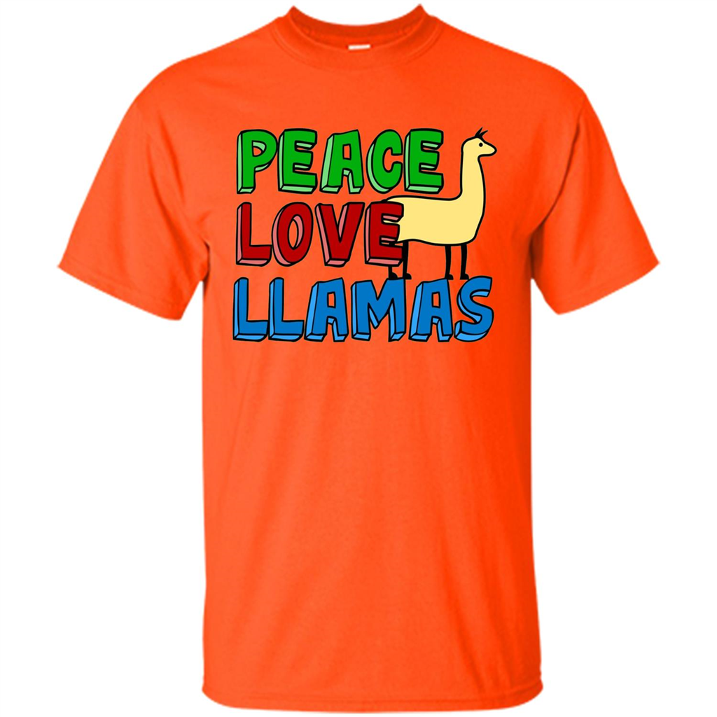 Peace Love Llamas T-shirt Orange